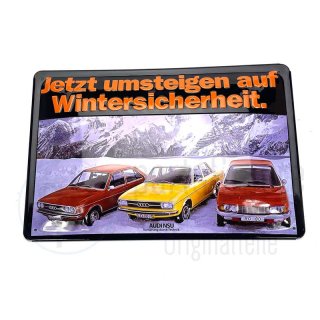 Blechschild Audi Werbung Wintersicherheit 20x30xcm