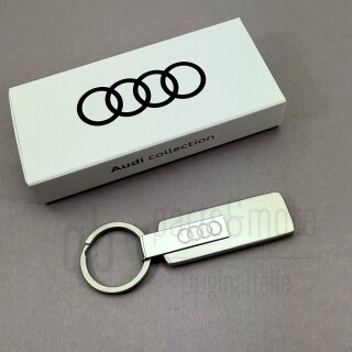 Original Audi Schlüsselanhänger Ringe Logo Edelstahl Schlüsselband Keyring silber 3182501800