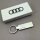 Original Audi Schlüsselanhänger Ringe Logo Edelstahl Schlüsselband Keyring silber 3182501800