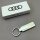 Original Audi Schlüsselanhänger Ringe Logo Edelstahl Schlüsselband Keyring silber 3182501800
